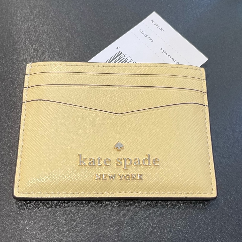 New With Tags- Kate Spade Slim Card Holder - Butter